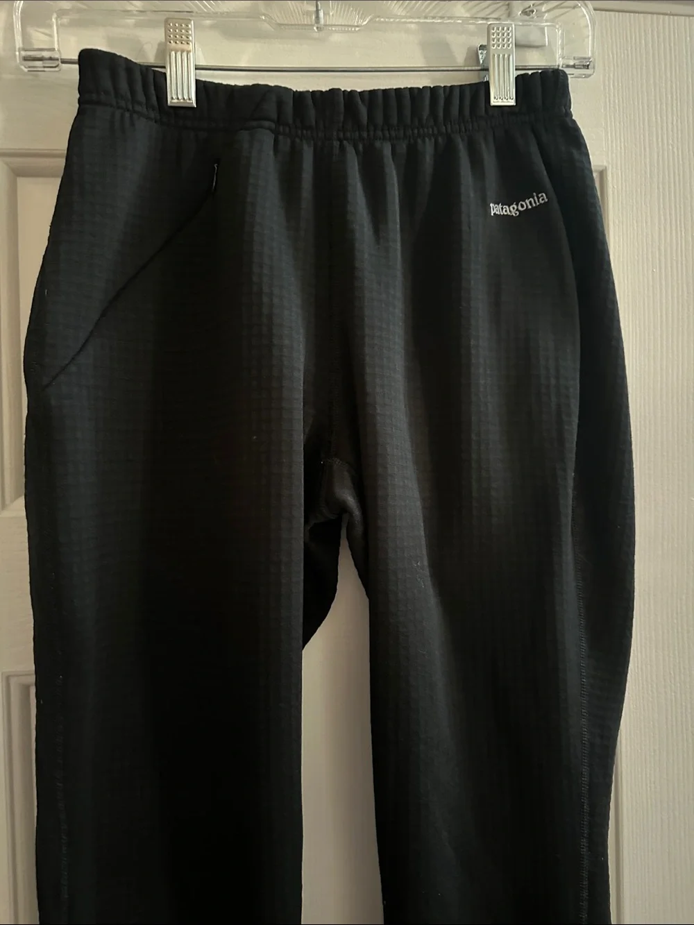 Patagonia Vintage R1 Fleece Pants Women’s Small Black Grid Texture Polartec